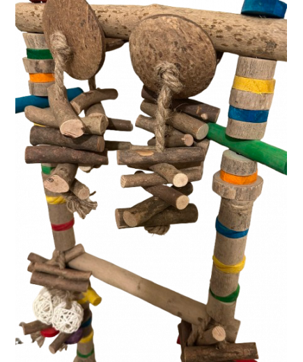 Parrot-Supplies Mega Natural Wood Activity Climbing Swing XXL Macaw Parrot Toy Parrot-Supplies Mega Natural Wood Activity Climbing Swing XXL Macaw Parrot Toy